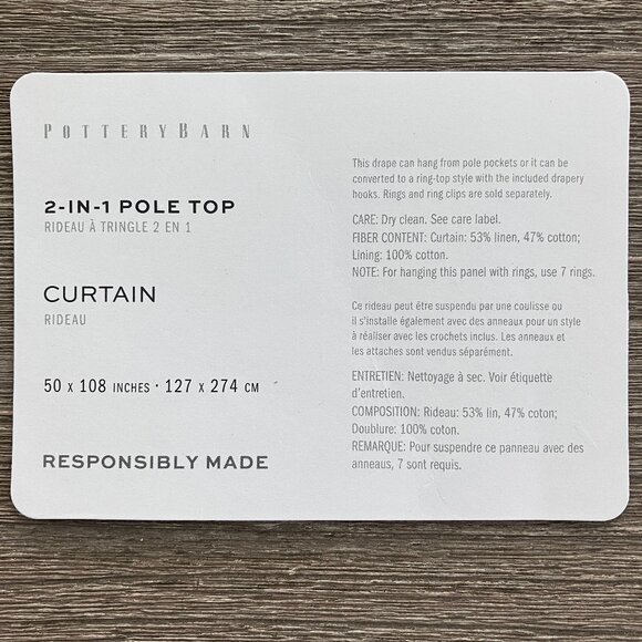 Pottery Barn 2 Blue Garden Floral Toile Curtains Drapes Linen Cotton 50x108" Set - Picture 10 of 10